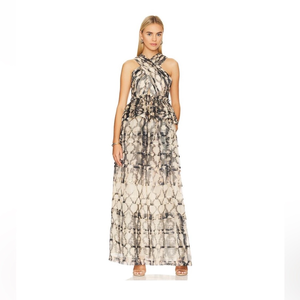 Ulla Johnson Black and Cream Maxi Dress